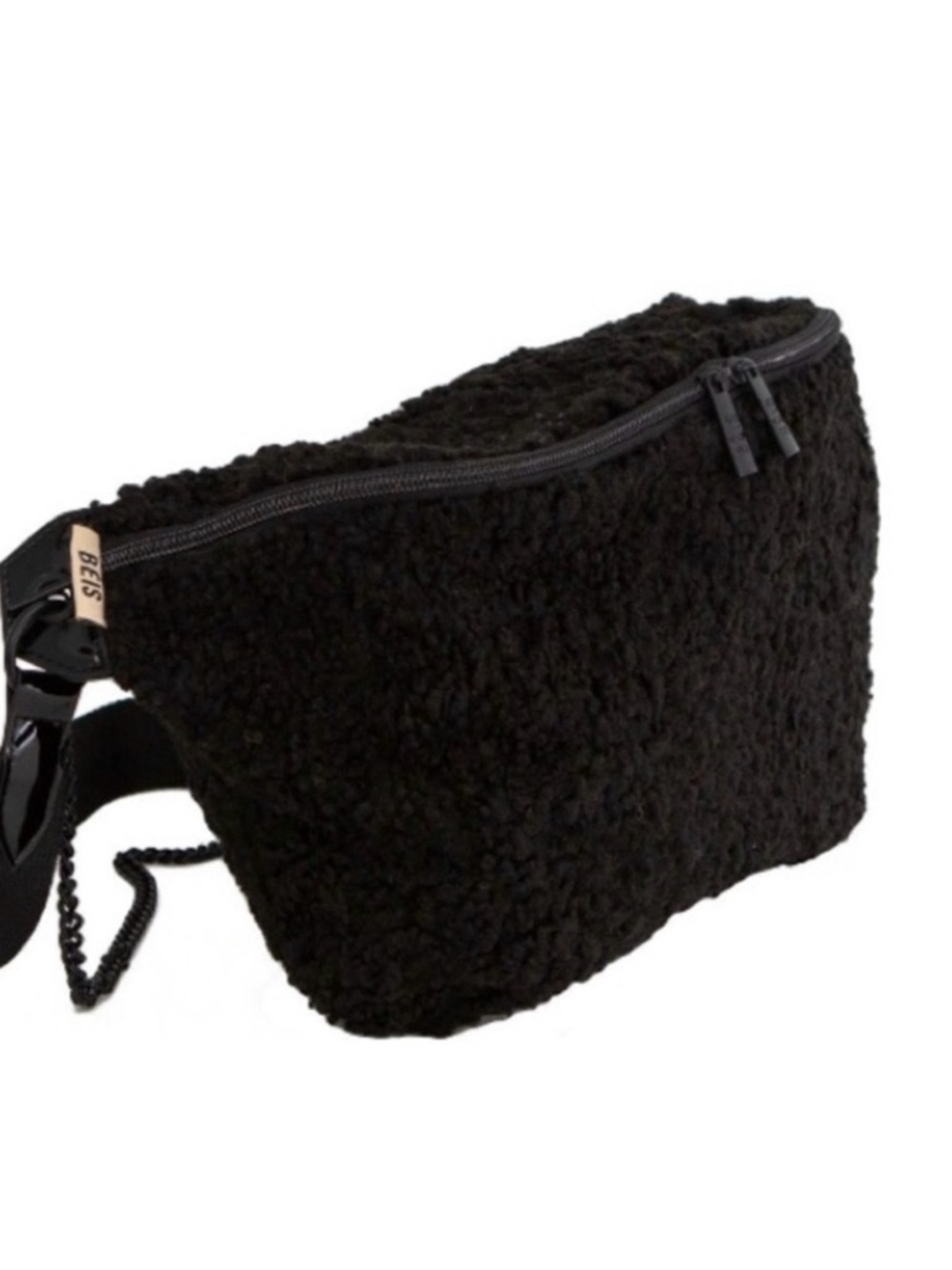 NWT BÉIS Black Sherpa Waist Pack